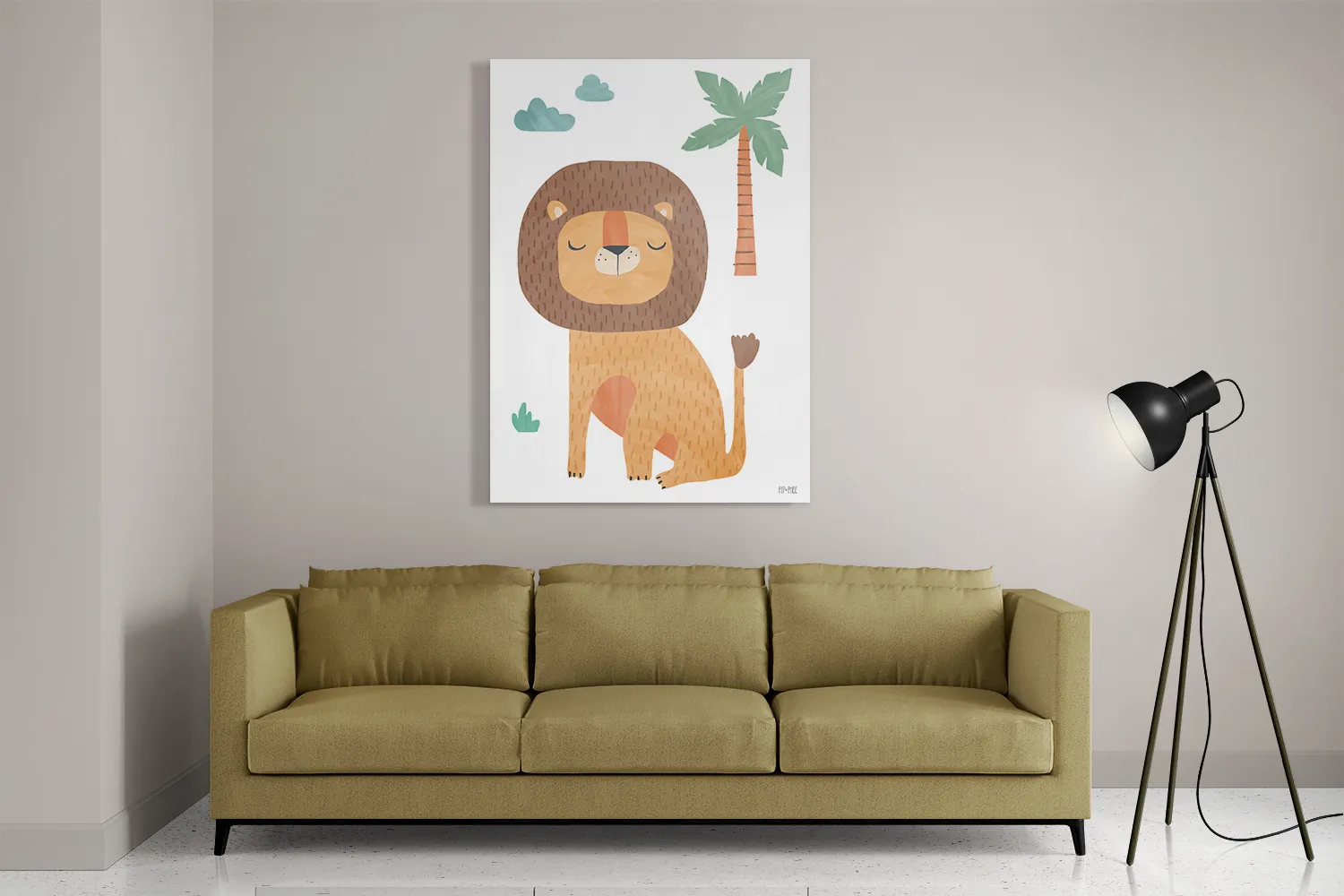 Template_DB_50-70_Verticaal_Kinderen_28-2 Schilderij De Leeuw in het bos Rechthoek Verticaal Template DB 50 70 Verticaal Kinderen 28 2