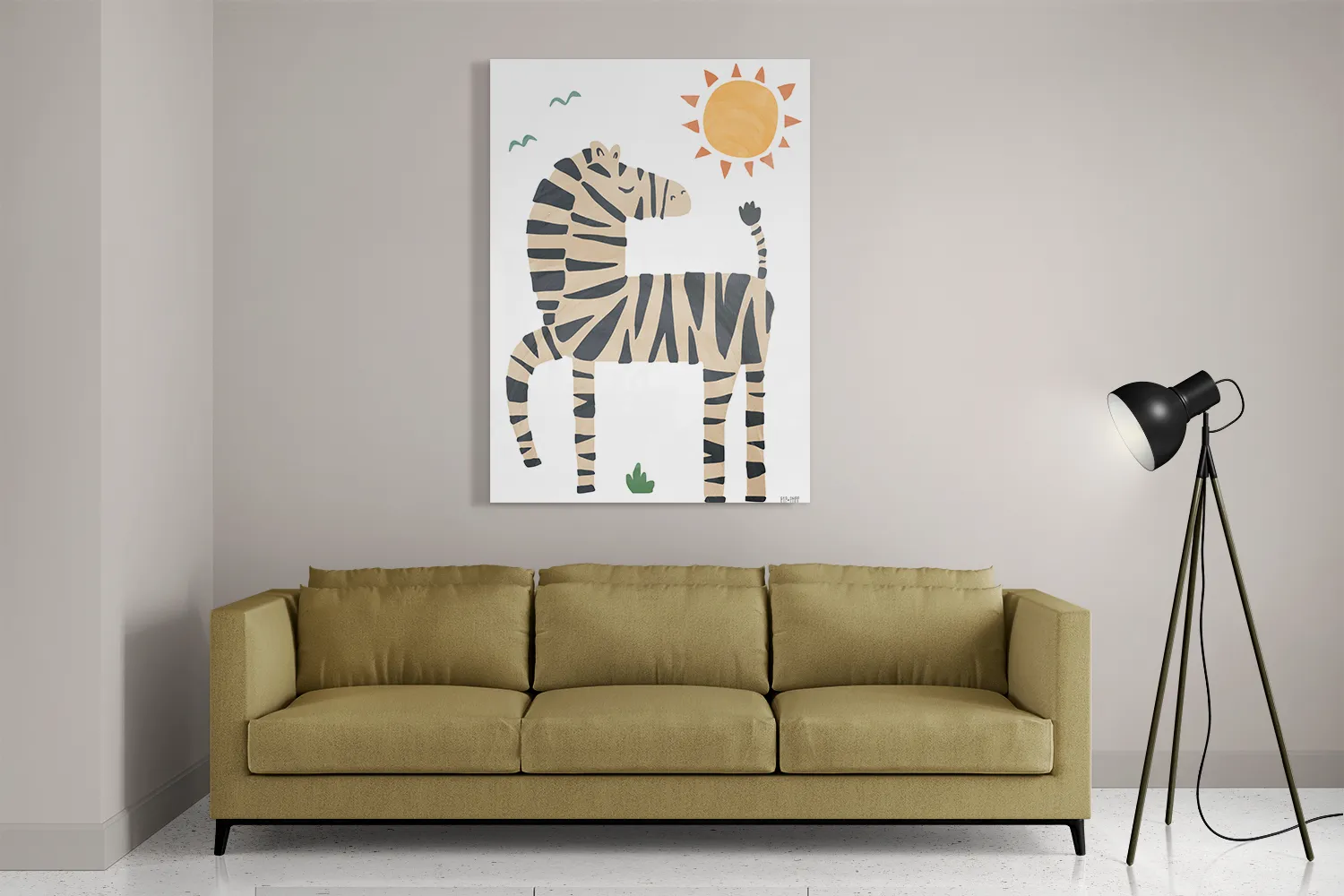 Schilderij Zebrapaardje in het zonnetje Rechthoek Verticaal Template DB 50 70 Verticaal Kinderen 31 2