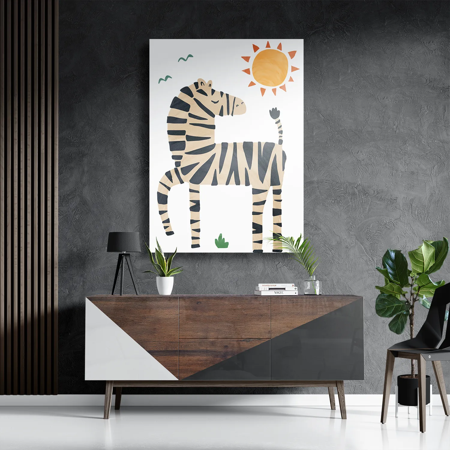 Schilderij Zebrapaardje in het zonnetje Rechthoek Verticaal Template DB 50 70 Verticaal Kinderen 31 3