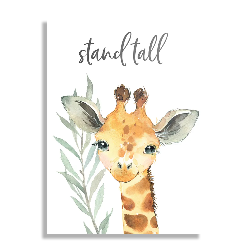 Schilderij Giraffe met de lange nek Rechthoek Verticaal Template DB 50 70 Verticaal Kinderen 5 1