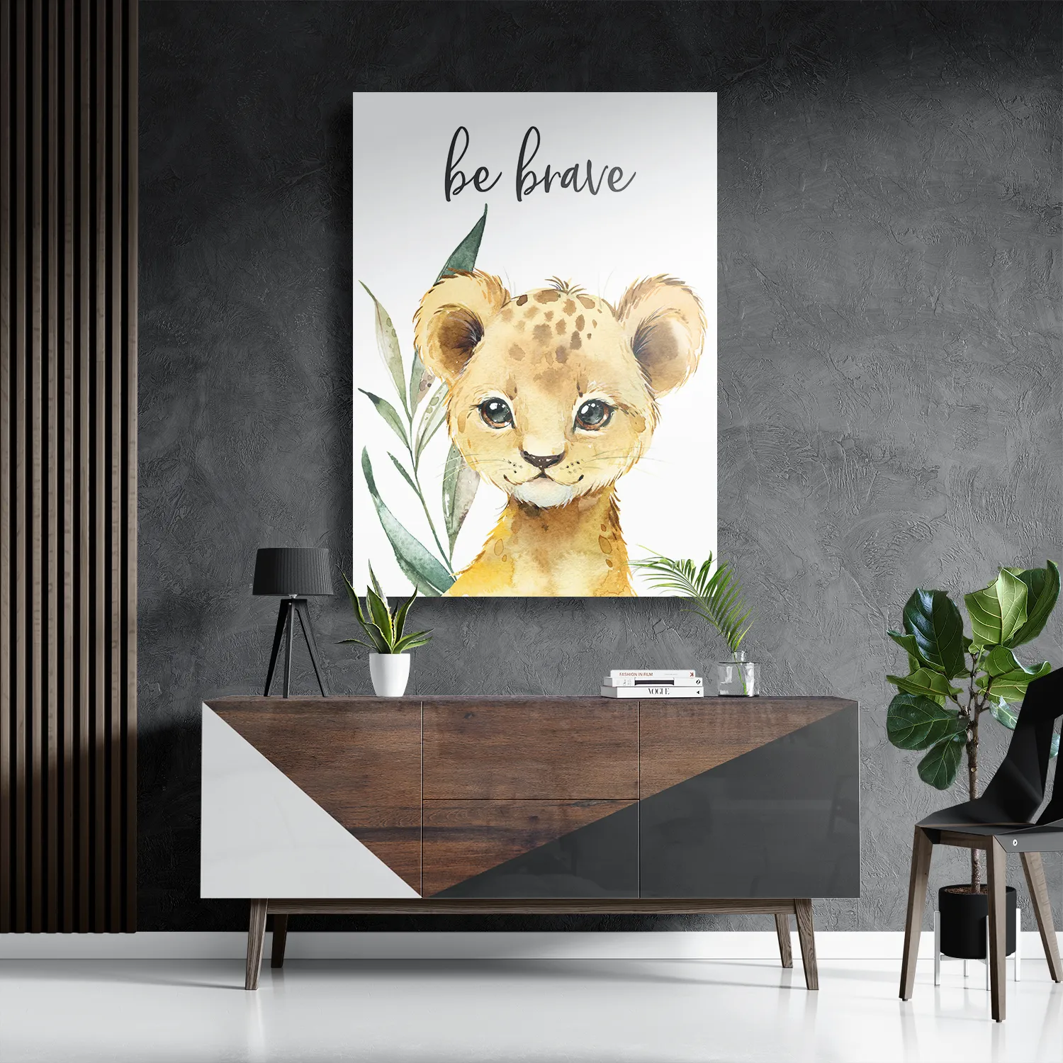 Schilderij Lief Babyleeuwtje Rechthoek Verticaal Template DB 50 70 Verticaal Kinderen 6 3