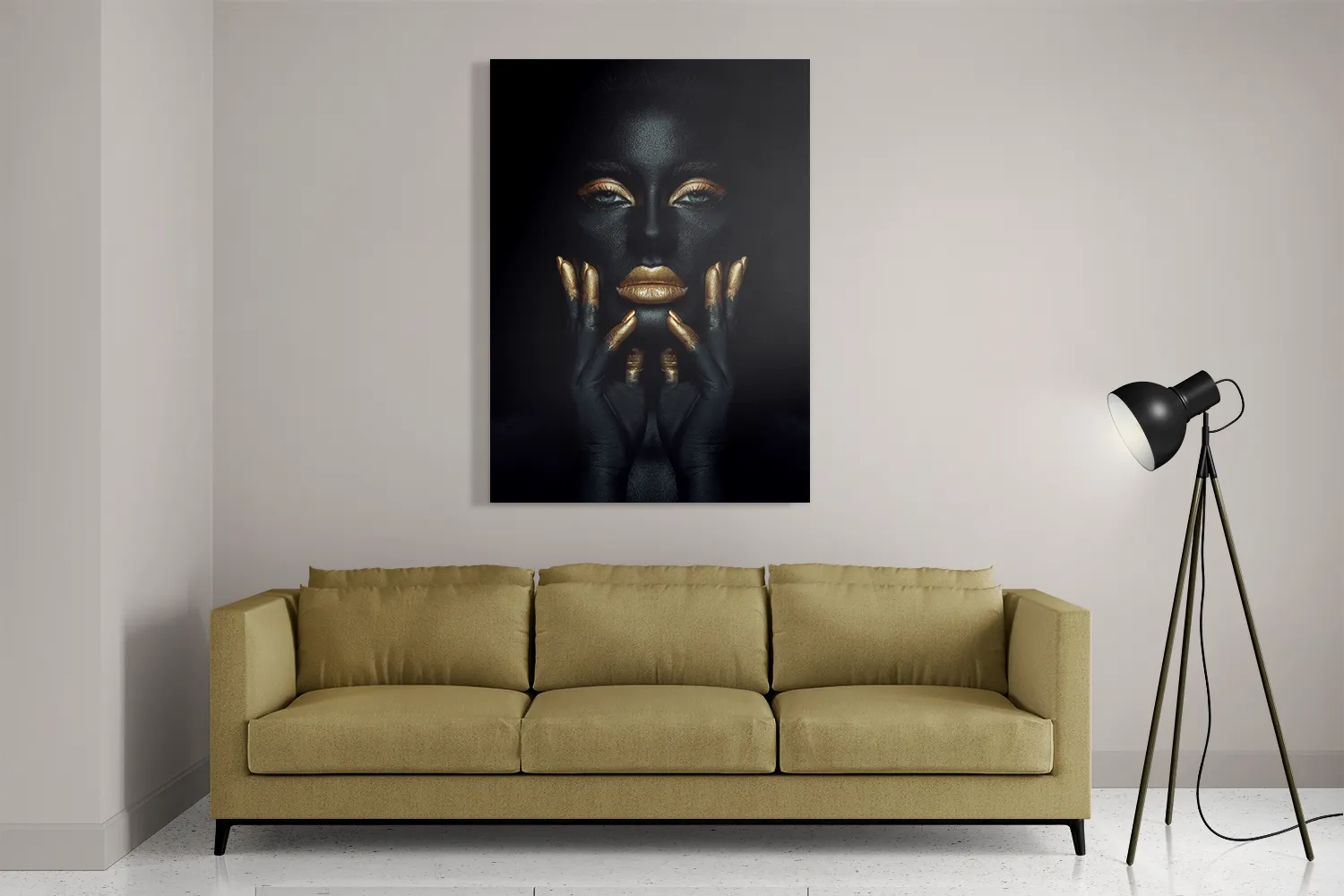 Schilderij Dame Gouden Make up Rechthoek Verticaal Template DB 50 70 Verticaal Lifestyle 1 2
