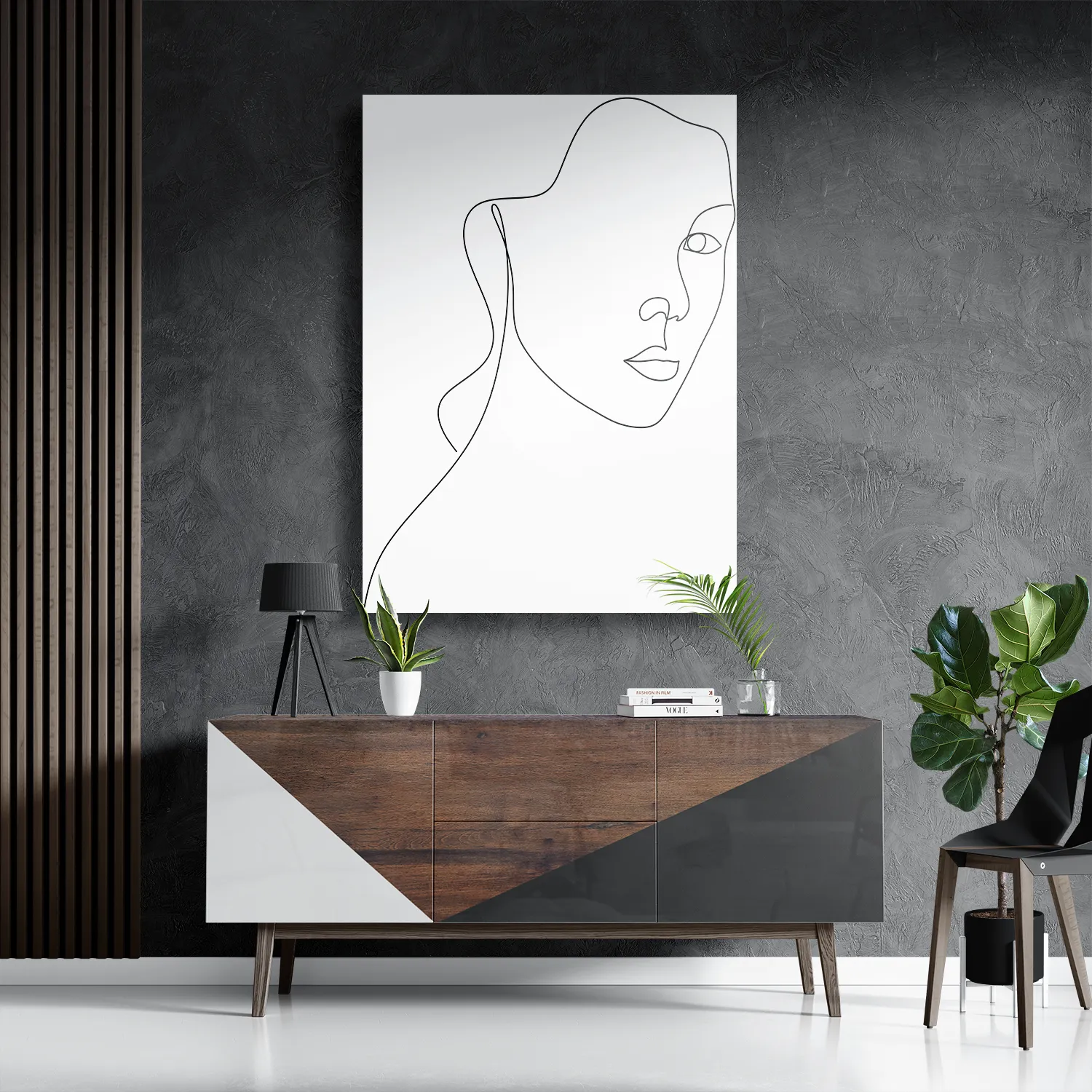 Schilderij Half Golvend Door Het Leven Rechthoek Verticaal Template DB 50 70 Verticaal Lifestyle 11 3