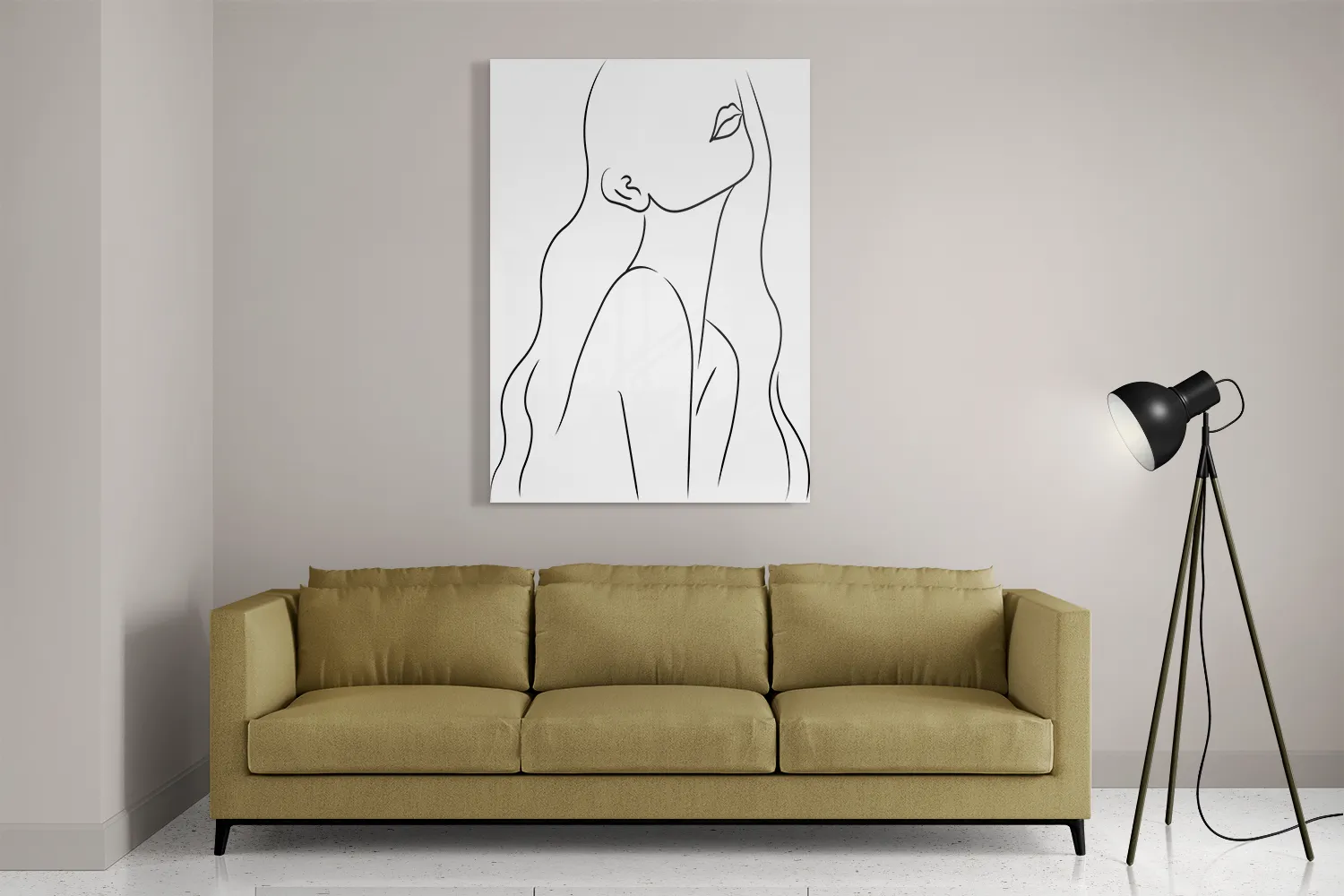 Schilderij Afwezig Model Rechthoek Verticaal Template DB 50 70 Verticaal Lifestyle 7 2