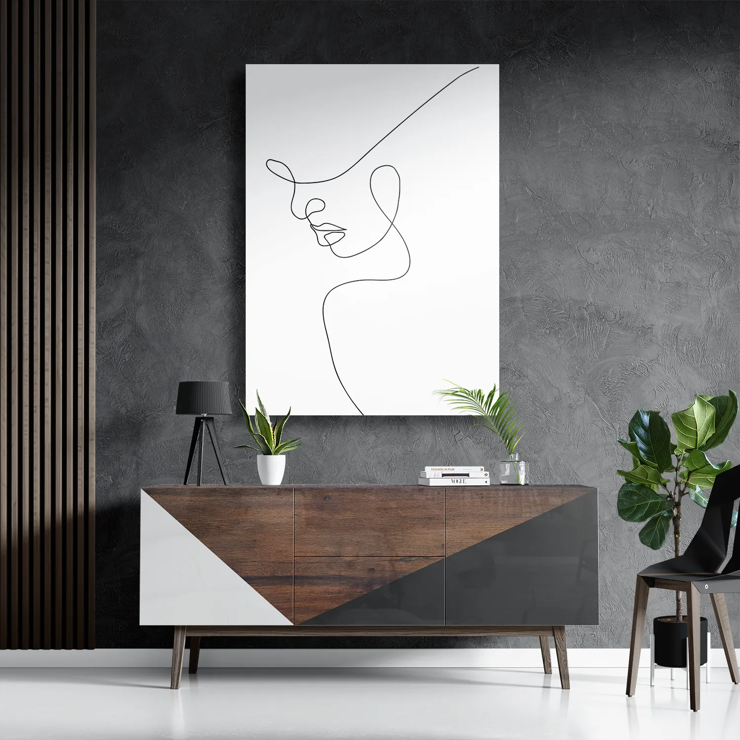 Template_DB_50-70_Verticaal_Lifestyle_9-3 Schilderij De Golvende Dunne Kaaklijn Rechthoek Verticaal Template DB 50 70 Verticaal Lifestyle 9 3