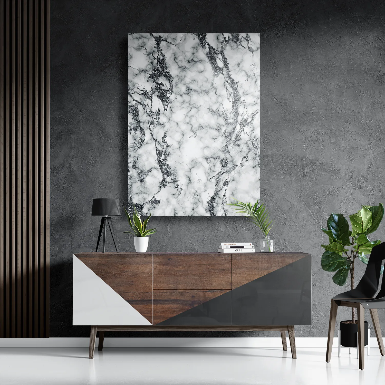 Schilderij Basis Marmer Look Grijs Rechthoek Verticaal Template DB 50 70 Verticaal Marmer 1 3