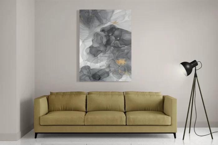 Schilderij Abstract Marmer Look Grijs met Goud 02 Rechthoek Verticaal Template DB 50 70 Verticaal Marmer 10 2