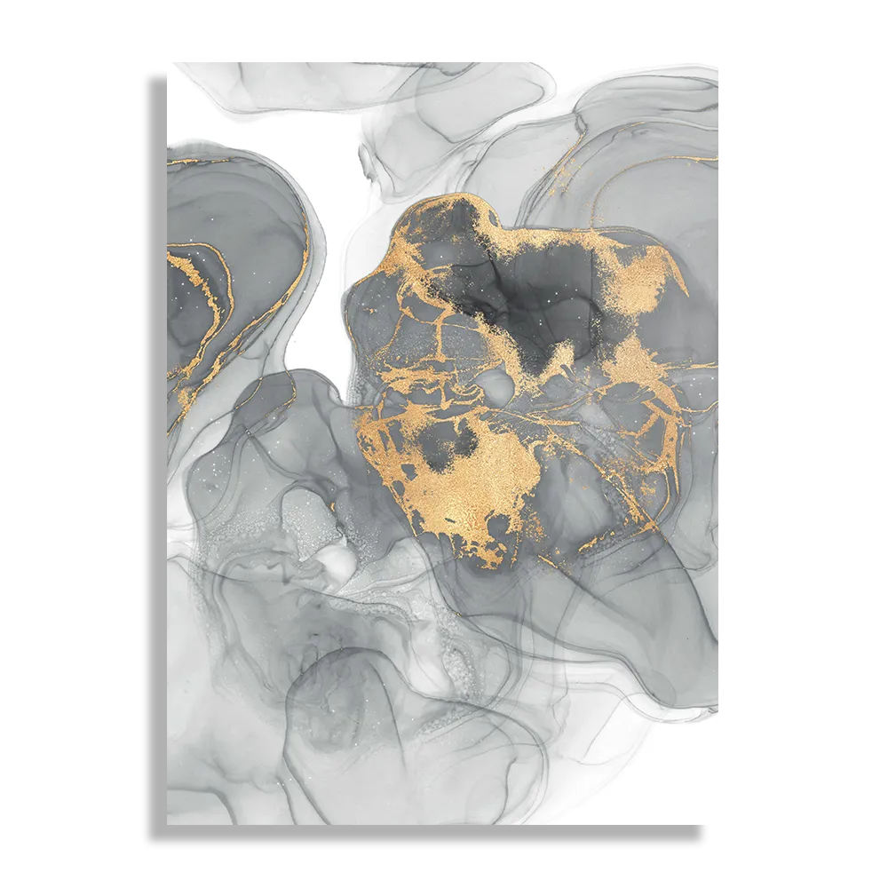 Schilderij Abstract Marmer Look Grijs met Goud 03 Rechthoek Verticaal Template DB 50 70 Verticaal Marmer 11 1