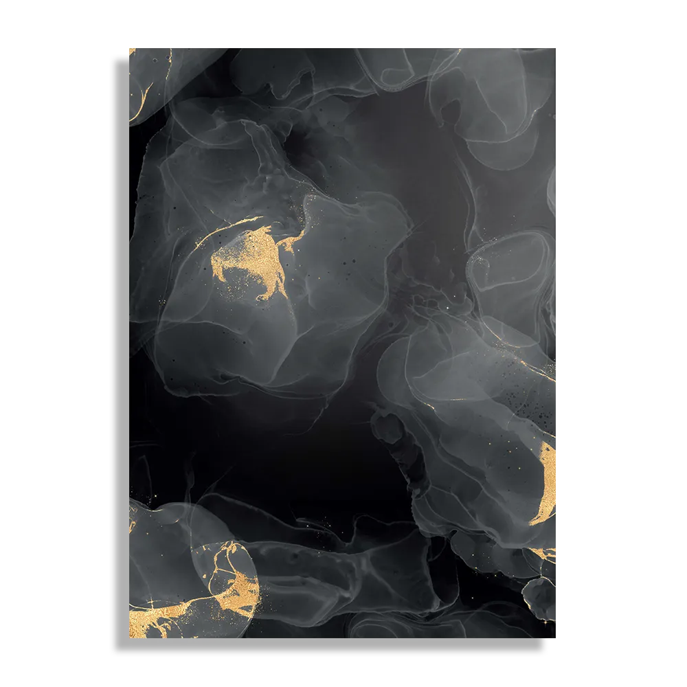 Schilderij Abstract Marmer Look Zwart met Goud 03 Rechthoek Verticaal Template DB 50 70 Verticaal Marmer 12 1