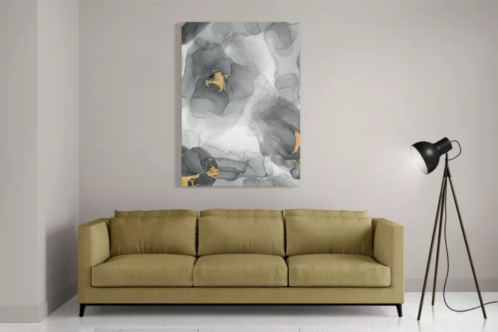 Schilderij Abstract Marmer Look Grijs met Goud 04 Rechthoek Verticaal Template DB 50 70 Verticaal Marmer 13 2