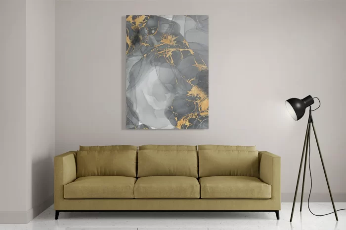 Schilderij Abstract Marmer Look Grijs met Goud 05 Rechthoek Verticaal Template DB 50 70 Verticaal Marmer 14 2