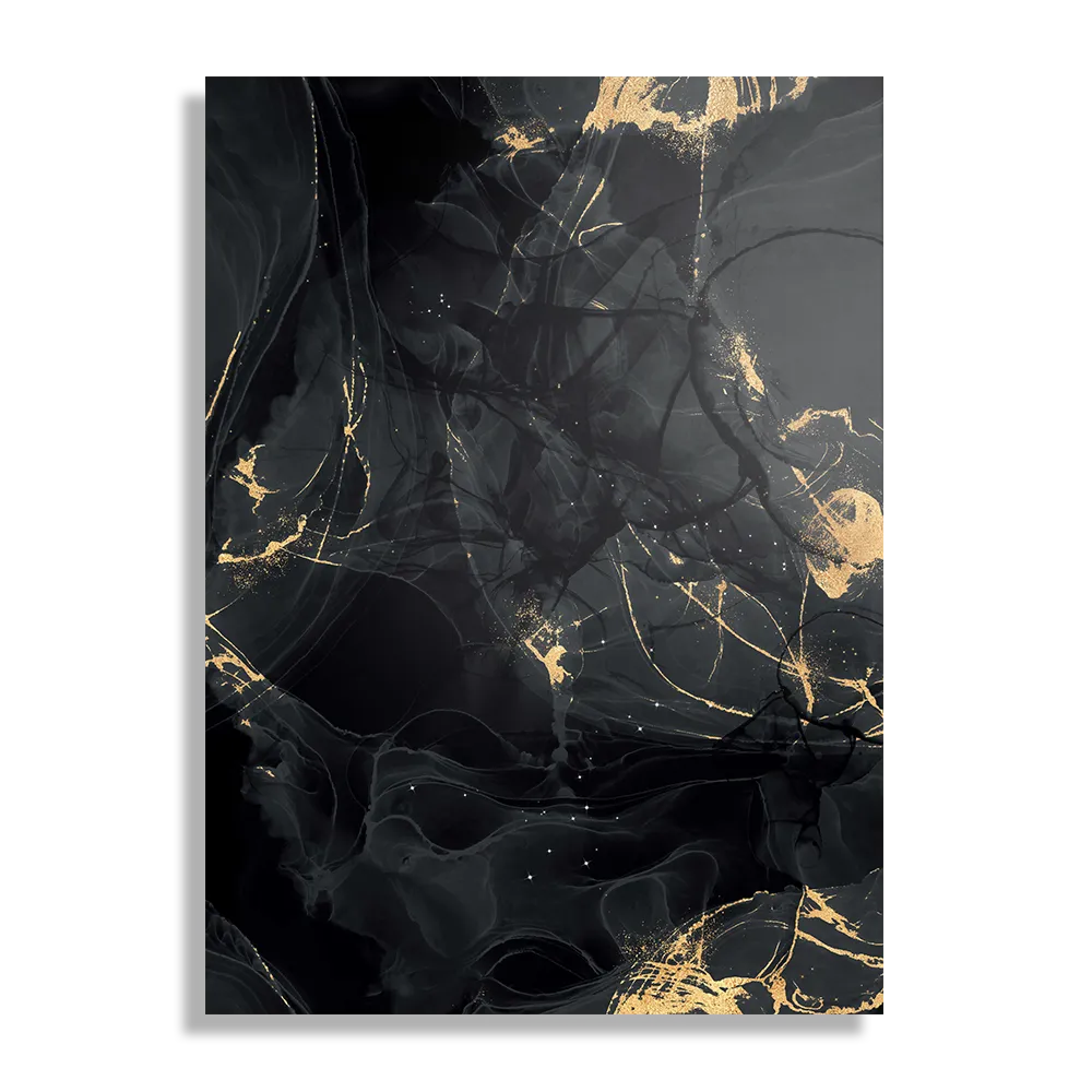 Schilderij Abstract Marmer Look Zwart met Goud 05 Rechthoek Verticaal Template DB 50 70 Verticaal Marmer 16 1