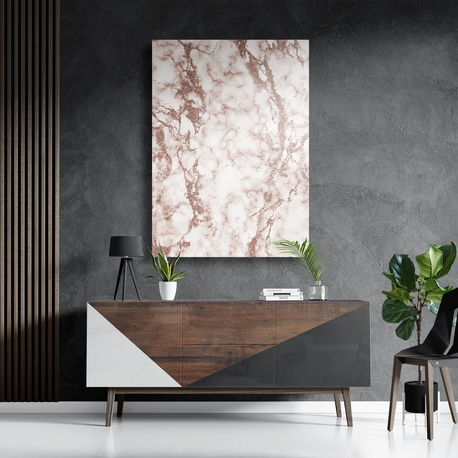 Schilderij Basis Marmer Look Bruin Rechthoek Verticaal Template DB 50 70 Verticaal Marmer 2 3