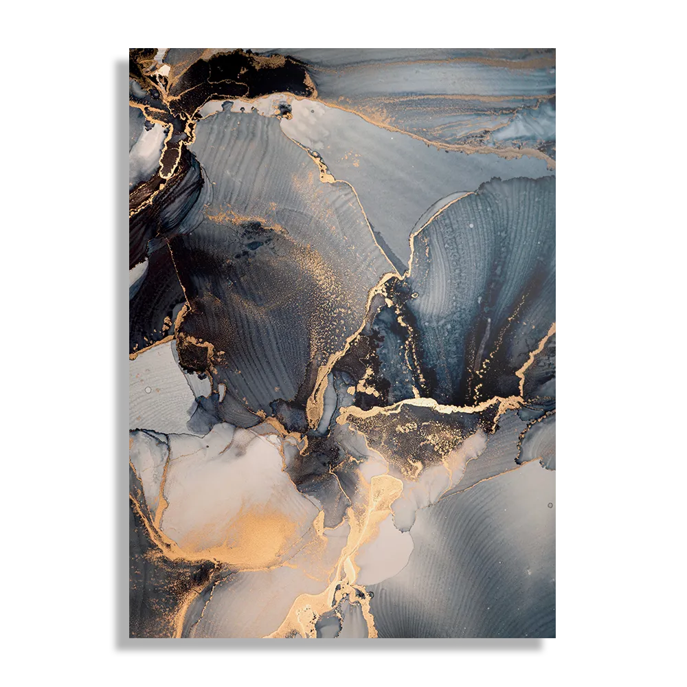 Schilderij Marmer Look Chique Donker Blauwtinten met Goud 01 Rechthoek Verticaal Template DB 50 70 Verticaal Marmer 29 1