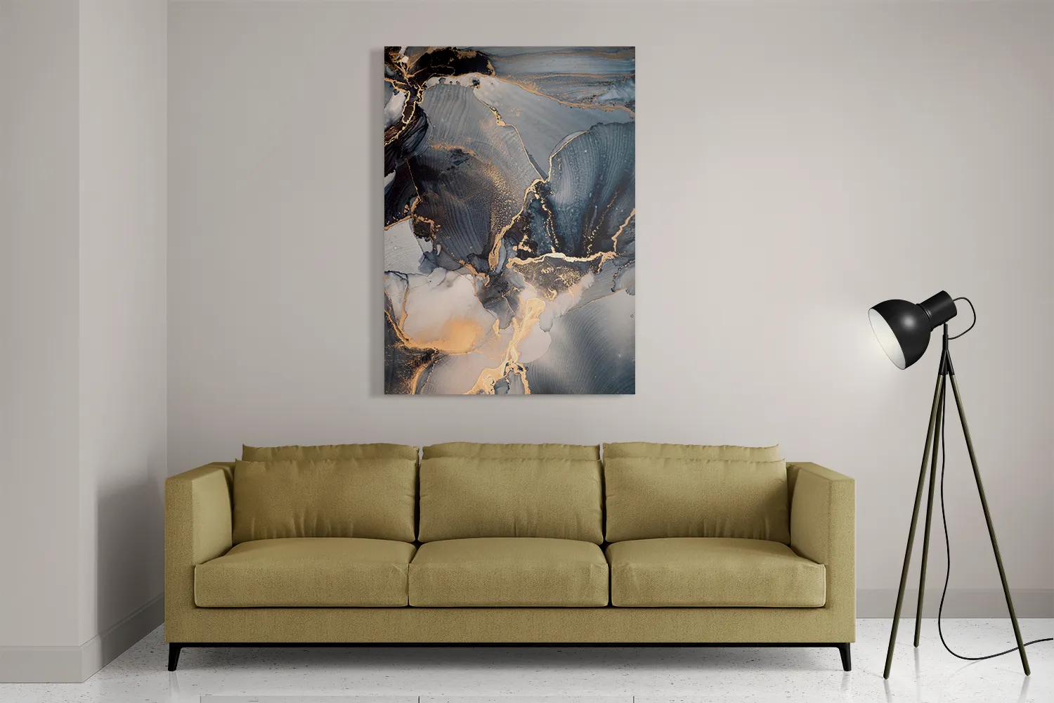 Schilderij Marmer Look Chique Donker Blauwtinten met Goud 01 Rechthoek Verticaal Template DB 50 70 Verticaal Marmer 29 2