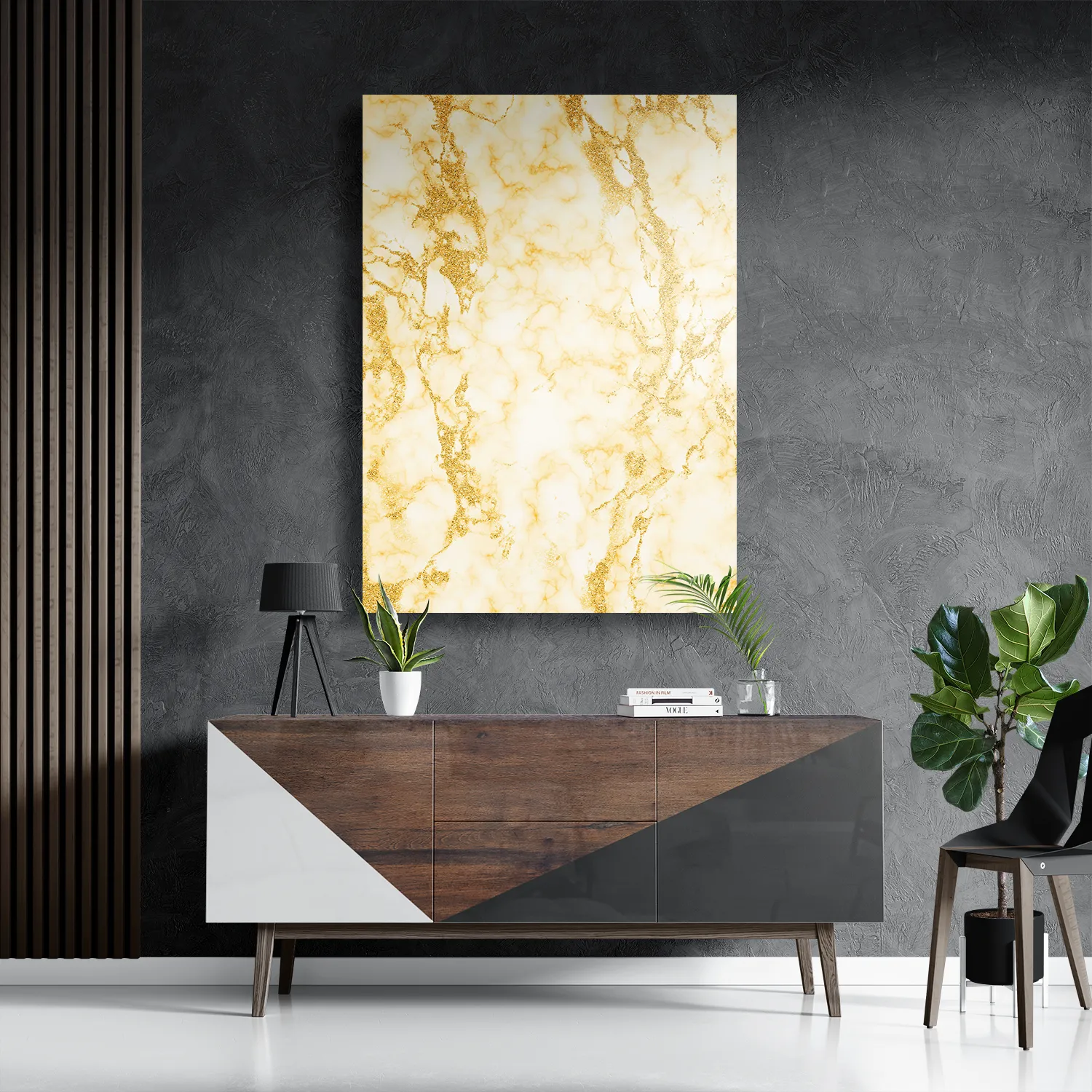 Schilderij Basis Marmer Look Geel Rechthoek Verticaal Template DB 50 70 Verticaal Marmer 5 3