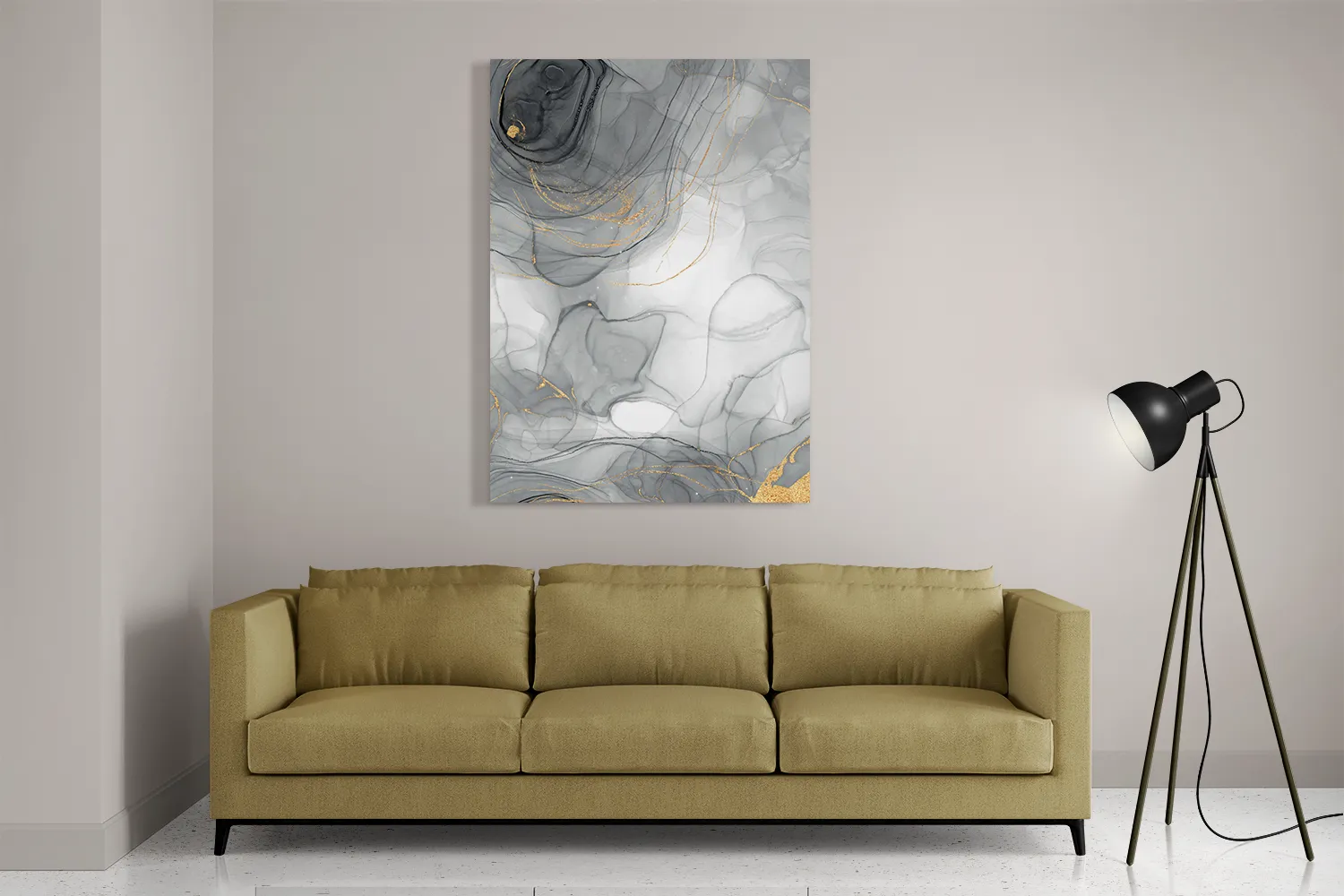 Schilderij Abstract Marmer Look Grijs met Goud 01 Rechthoek Verticaal Template DB 50 70 Verticaal Marmer 7 2