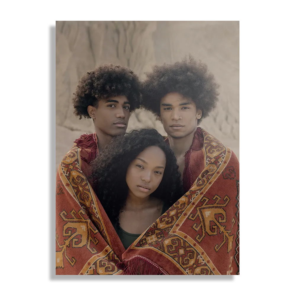 Schilderij Afro's in de Woestijn met Persisch tapijt Rechthoek Verticaal Template DB 50 70 Verticaal Mensen 10 1