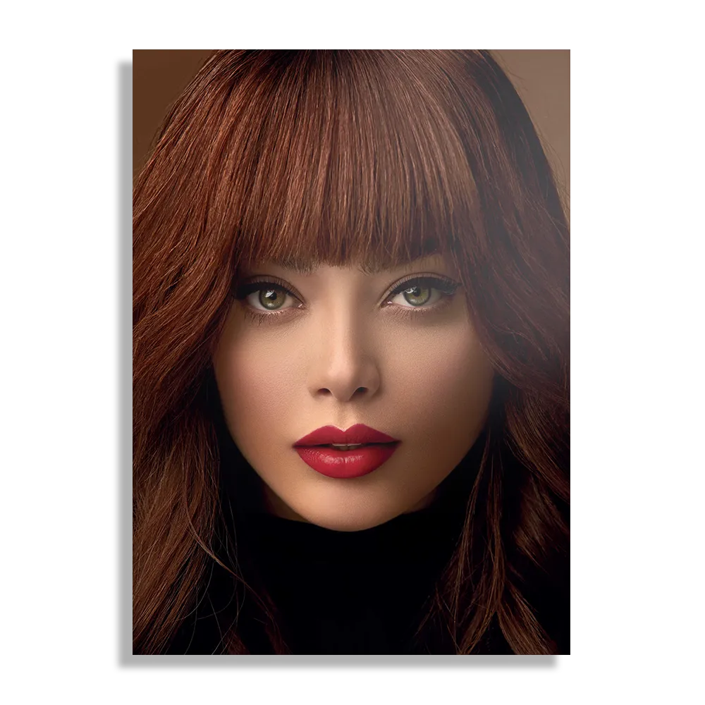 Schilderij Mooie Vrouw Met Oranje Haar Rechthoek Verticaal Template DB 50 70 Verticaal Mensen 20 1