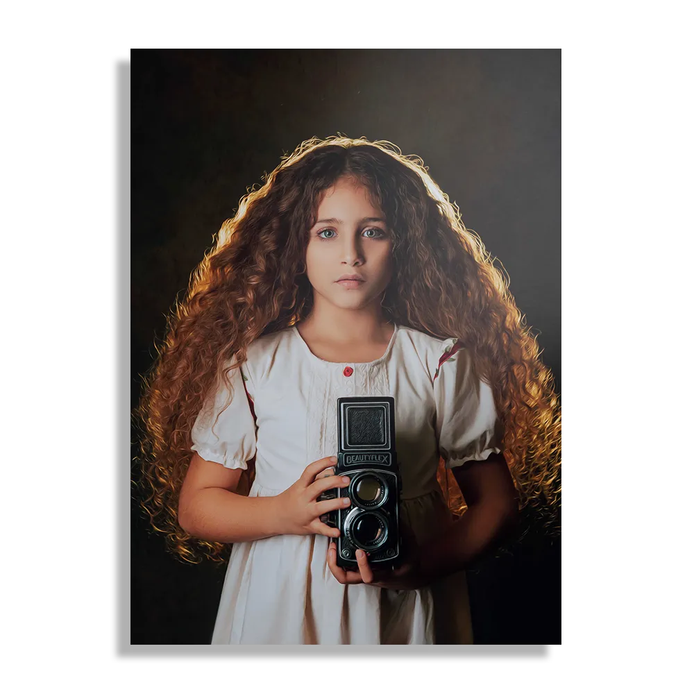 Schilderij Mooi Jong Meisje Met Camera Rechthoek Verticaal Template DB 50 70 Verticaal Mensen 22 1