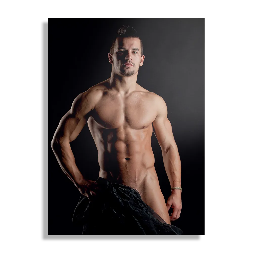 Schilderij Man Met Ontbloot Bovenlichaam Rechthoek Verticaal Template DB 50 70 Verticaal Mensen 29 1
