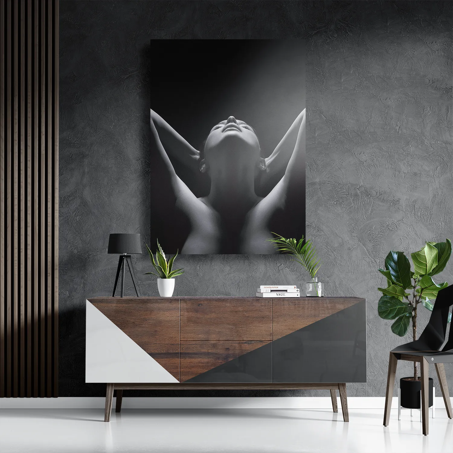 Schilderij Mooie Vrouw met ontbloot Bovenlichaam Rechthoek Verticaal Template DB 50 70 Verticaal Mensen 30 3