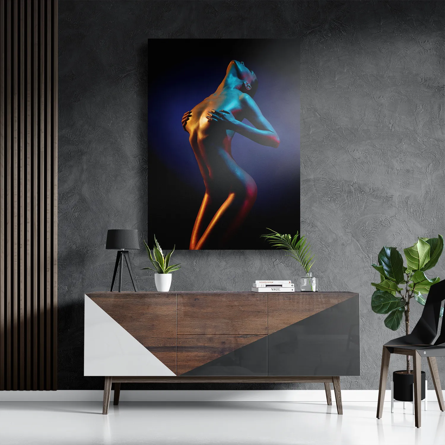 Schilderij Artistieke Mooie Vrouw Goud 01 Rechthoek Verticaal Template DB 50 70 Verticaal Mensen 31 3