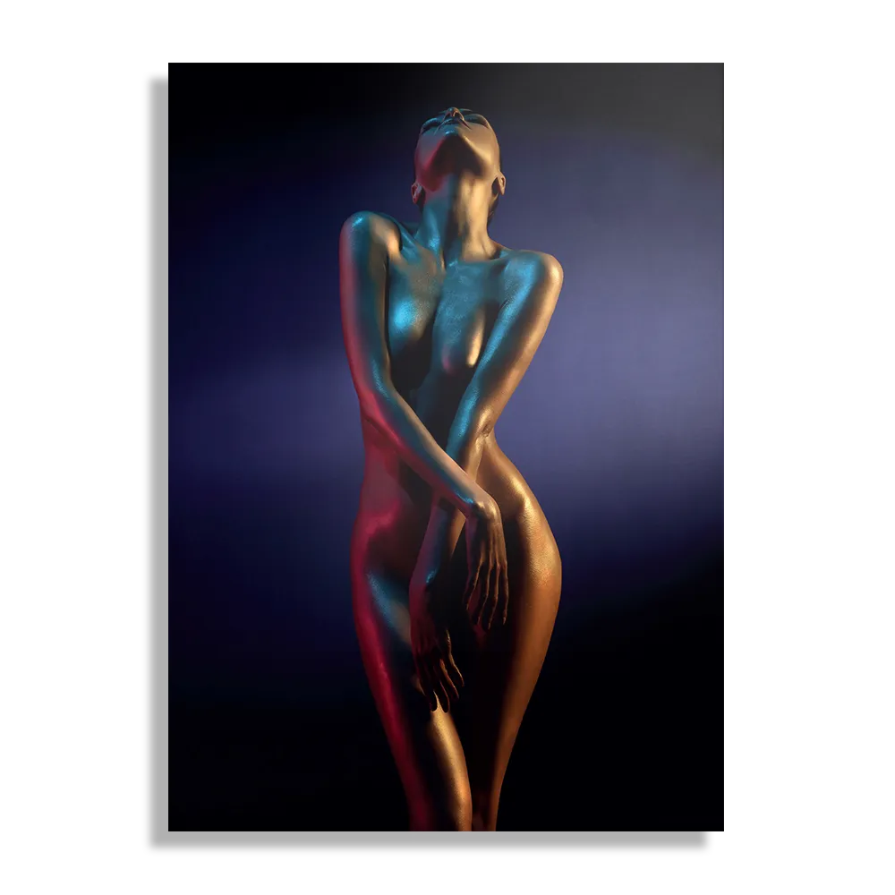 Schilderij Artistieke Mooie Vrouw Goud 02 Rechthoek Verticaal Template DB 50 70 Verticaal Mensen 36 1