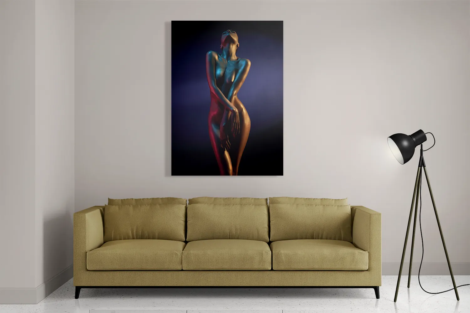 Schilderij Artistieke Mooie Vrouw Goud 02 Rechthoek Verticaal Template DB 50 70 Verticaal Mensen 36 2