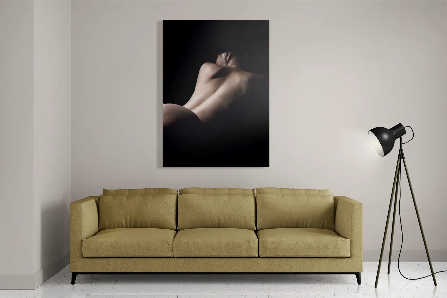 Schilderij Blote Vrouw achterzijde Met Hoed Rechthoek Verticaal Template DB 50 70 Verticaal Mensen 37 2