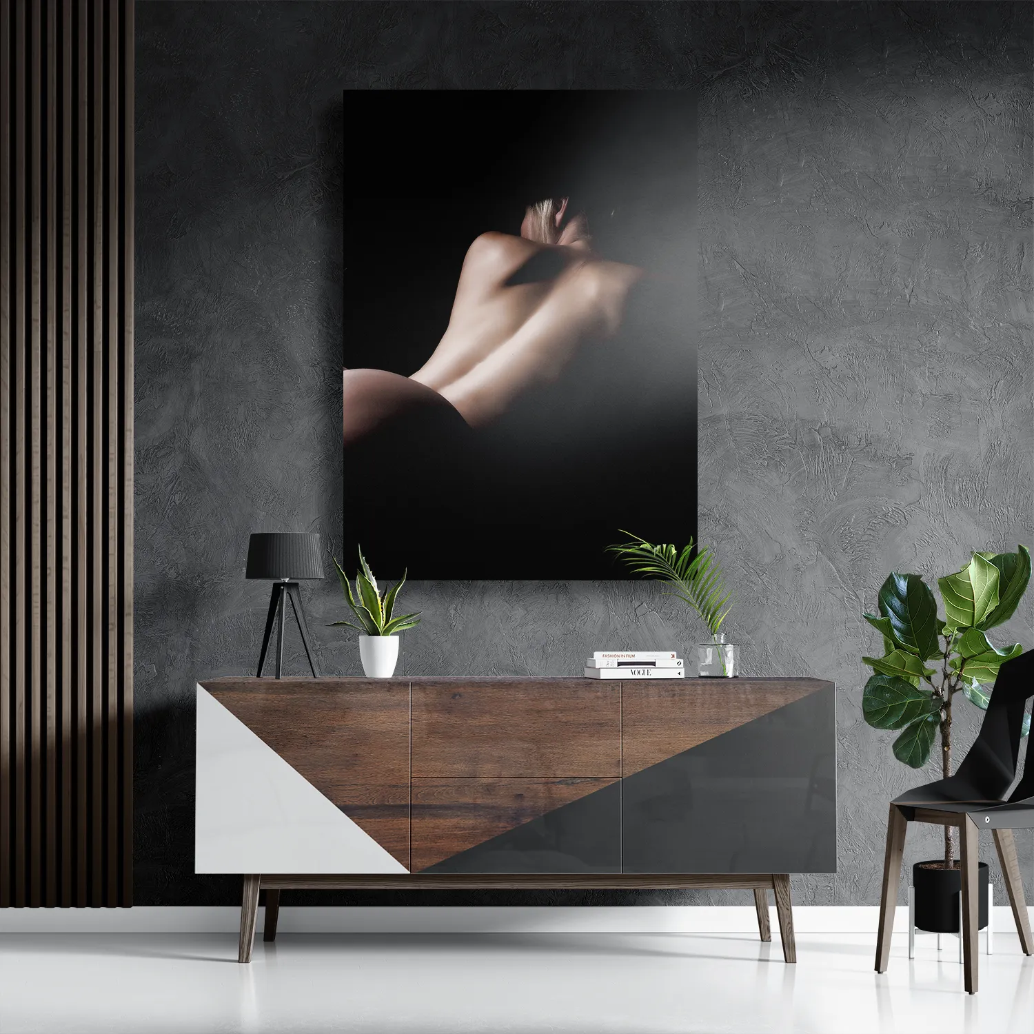 Schilderij Blote Vrouw achterzijde Met Hoed Rechthoek Verticaal Template DB 50 70 Verticaal Mensen 37 3