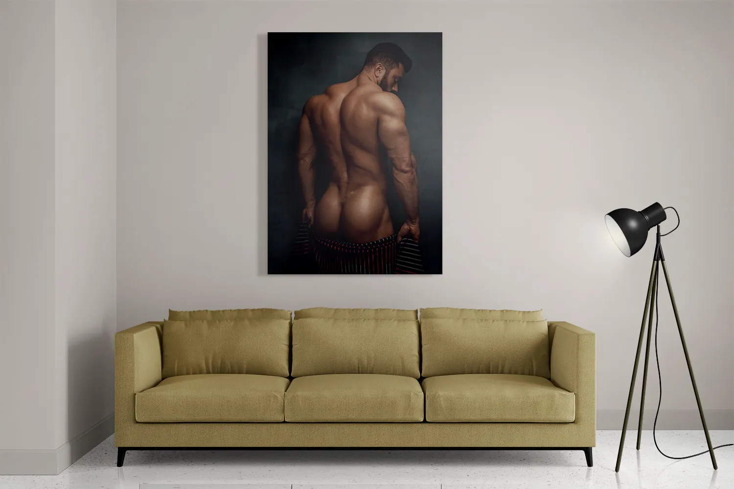 Schilderij Blote Man Van De Achterzijde Rechthoek Verticaal Template DB 50 70 Verticaal Mensen 39 2