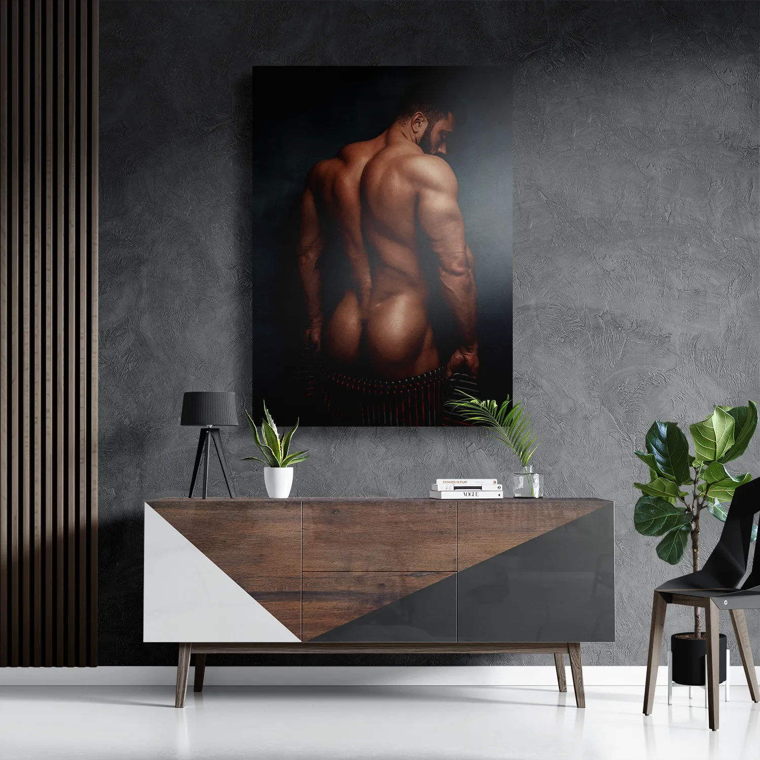 Schilderij Blote Man Van De Achterzijde Rechthoek Verticaal Template DB 50 70 Verticaal Mensen 39 3