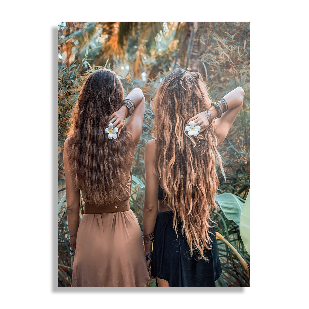 Schilderij Twee Mooie Dames In de Jungle Rechthoek Verticaal Template DB 50 70 Verticaal Mensen 43 1