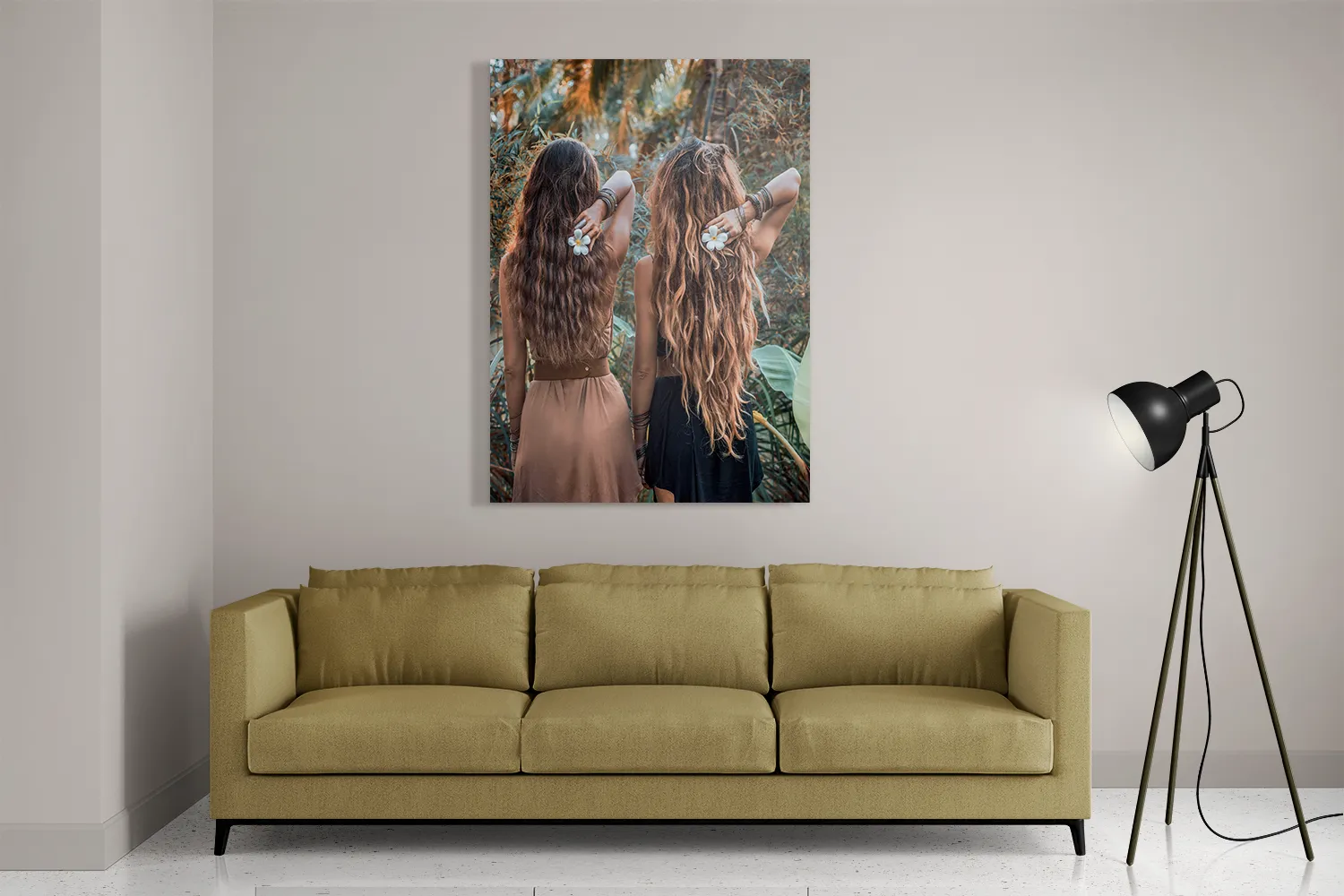 Schilderij Twee Mooie Dames In de Jungle Rechthoek Verticaal Template DB 50 70 Verticaal Mensen 43 2