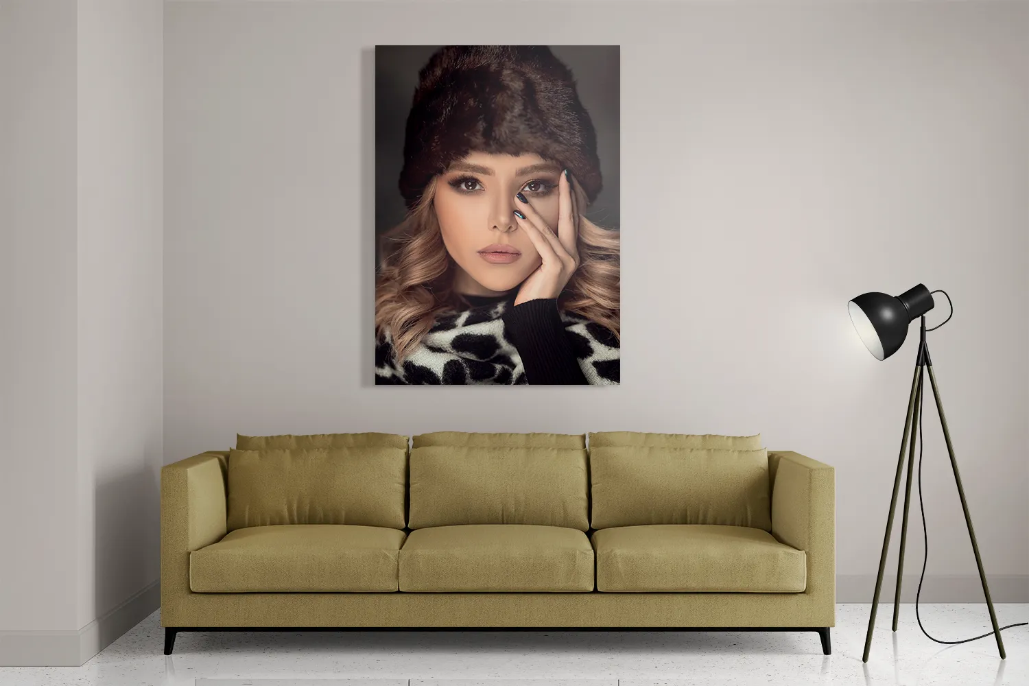 Schilderij Sexy Blonde Dame Met Oosterse Muts Rechthoek Verticaal Template DB 50 70 Verticaal Mensen 6 2