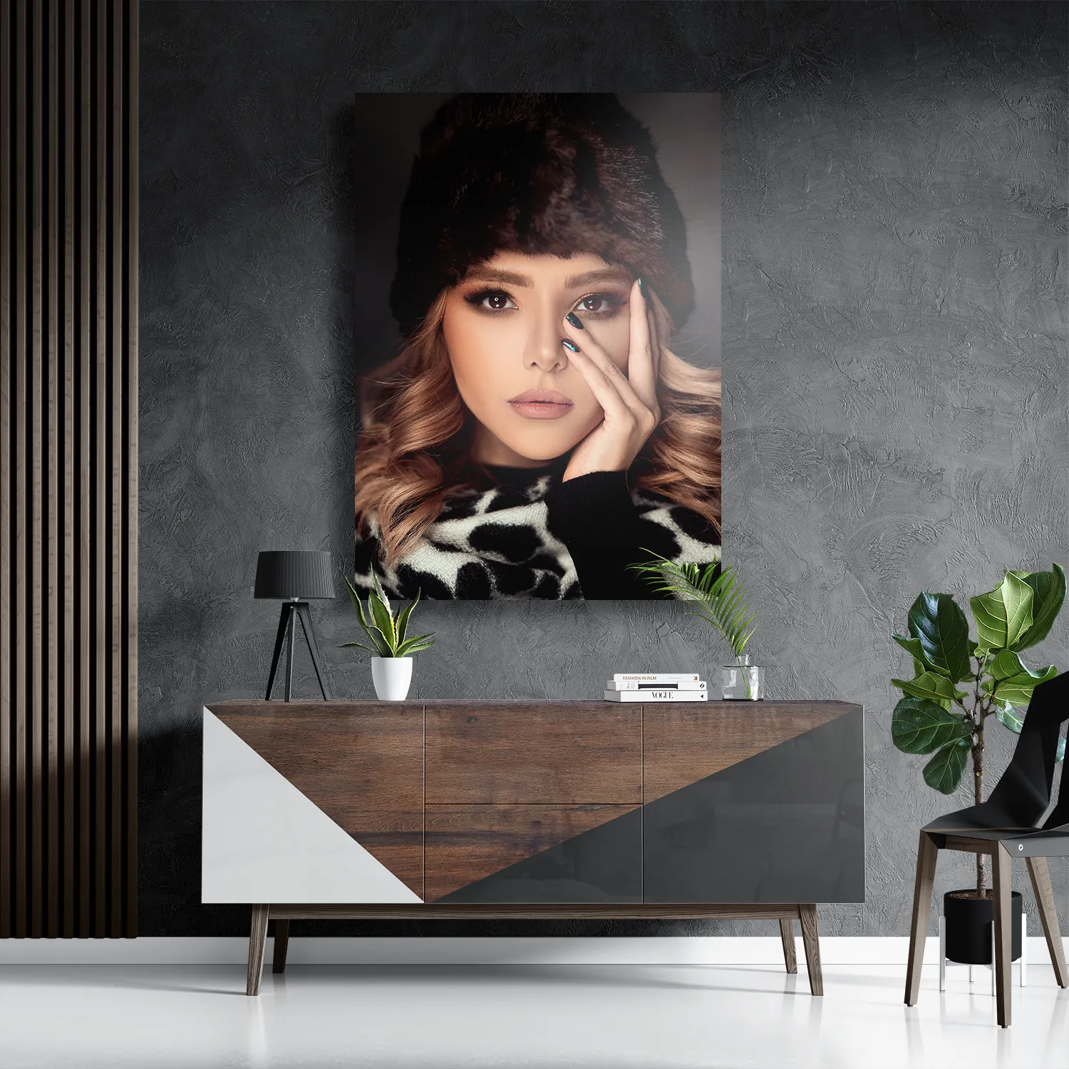 Schilderij Sexy Blonde Dame Met Oosterse Muts Rechthoek Verticaal Template DB 50 70 Verticaal Mensen 6 3