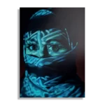 Schilderij Jonge Arabische Vrouw Met Blauwe Hoofddoek Rechthoek Verticaal Template DB 50 70 Verticaal Mensen 9 1