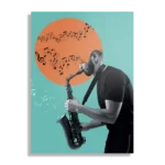 Schilderij Saxofonist Rechthoek Verticaal Template DB 50 70 Verticaal Muziek 10 1