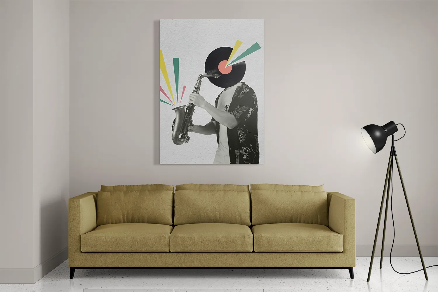Schilderij De saxofoon Rechthoek Verticaal Template DB 50 70 Verticaal Muziek 11 2