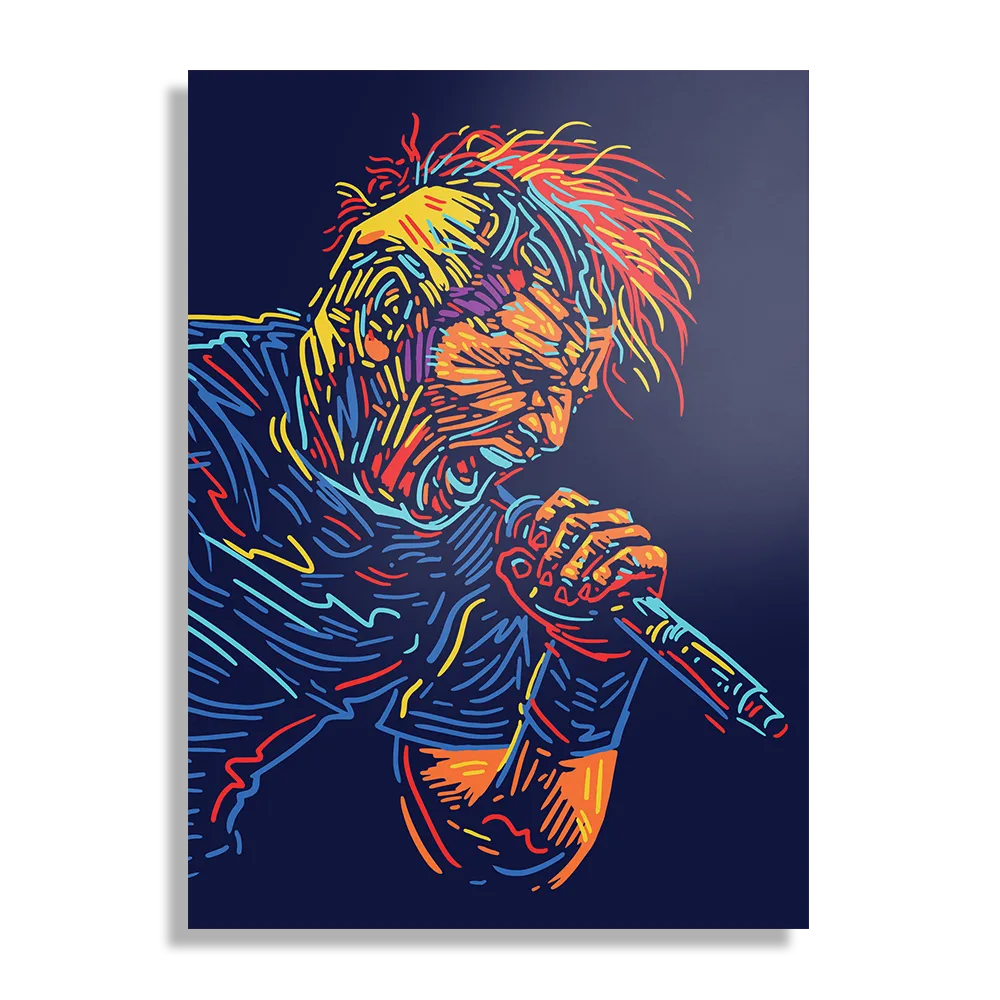 Schilderij Kleurrijke Zanger 03 Rechthoek Verticaal Template DB 50 70 Verticaal Muziek 18 1