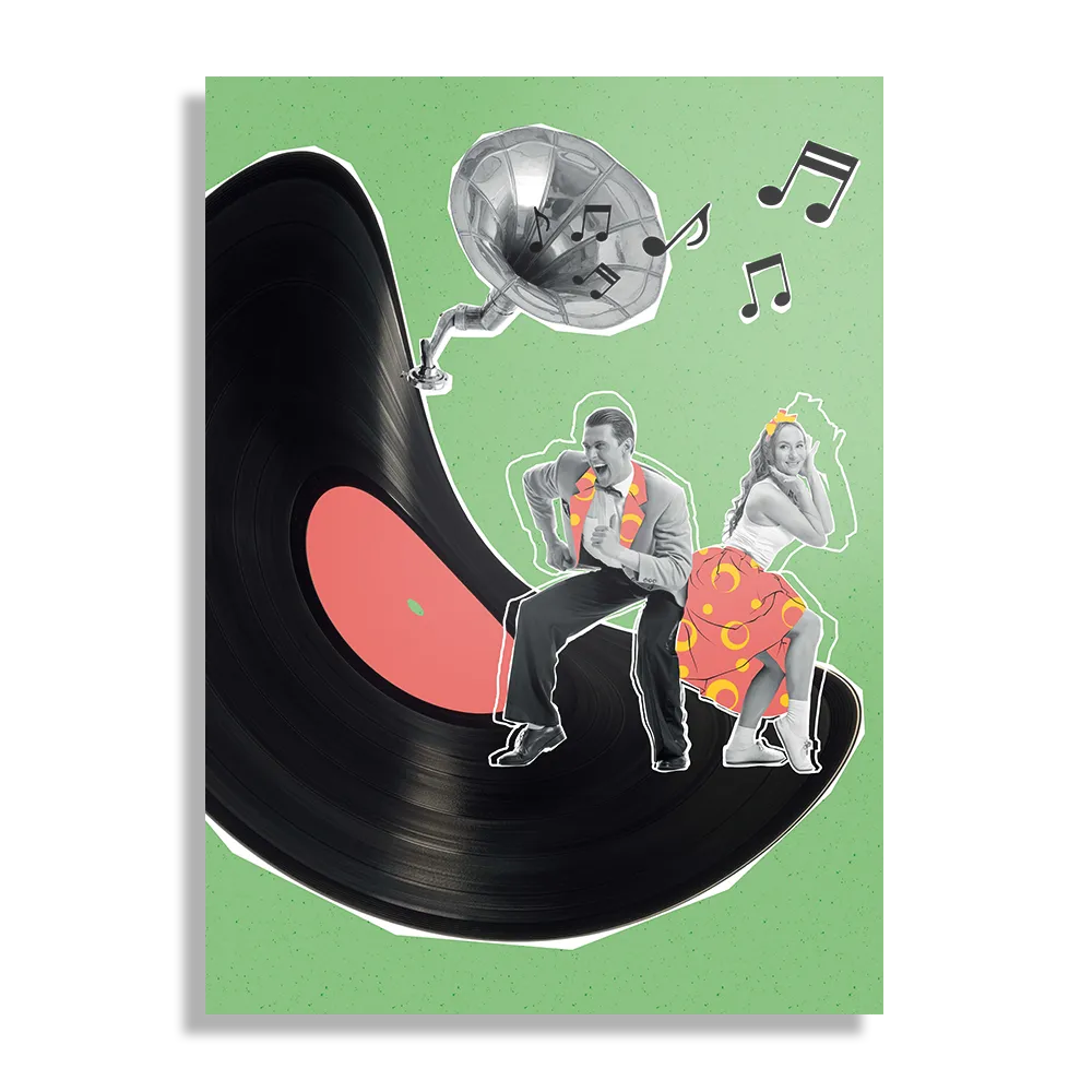 Schilderij Platendraaier Rechthoek Verticaal Template DB 50 70 Verticaal Muziek 2 1