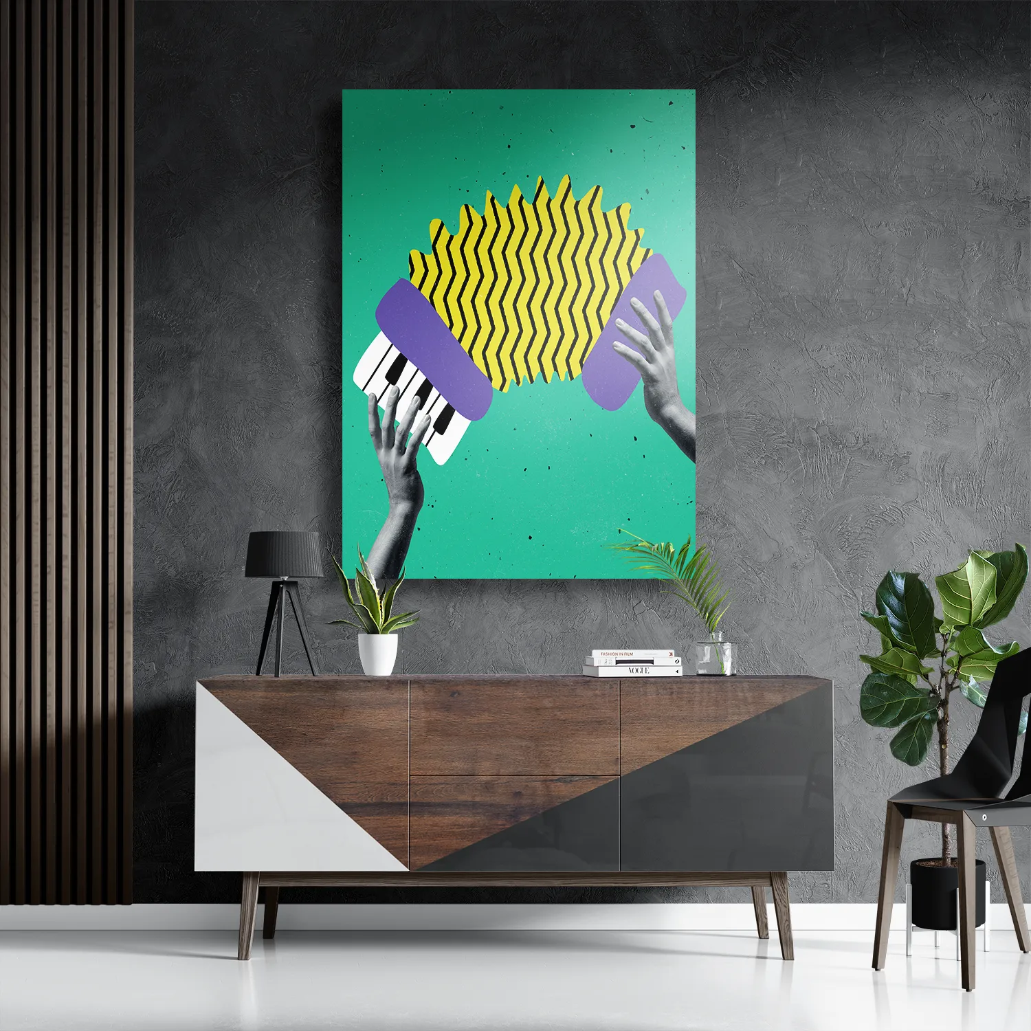 Schilderij Accordeon Rechthoek Verticaal Template DB 50 70 Verticaal Muziek 7 3