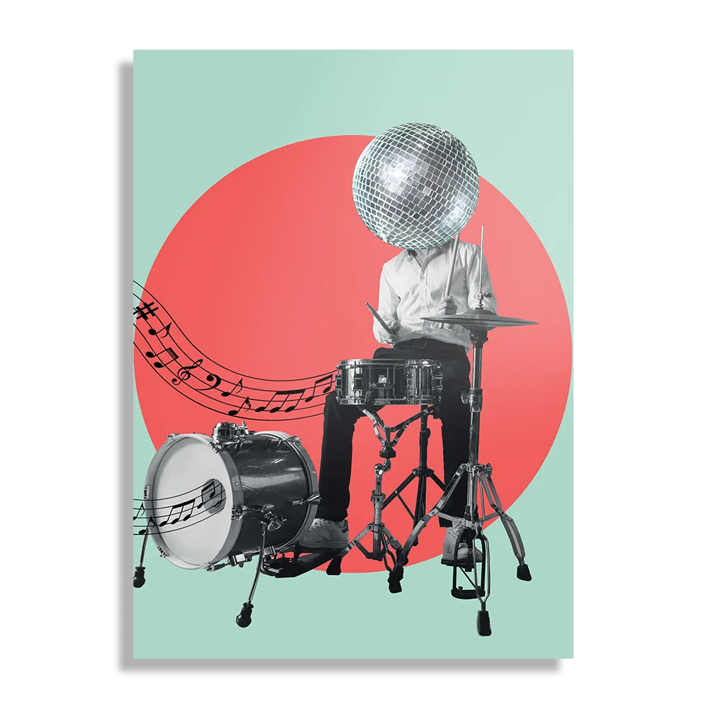 Schilderij Drummen Als Een Baas Rechthoek Verticaal Template DB 50 70 Verticaal Muziek 9 1