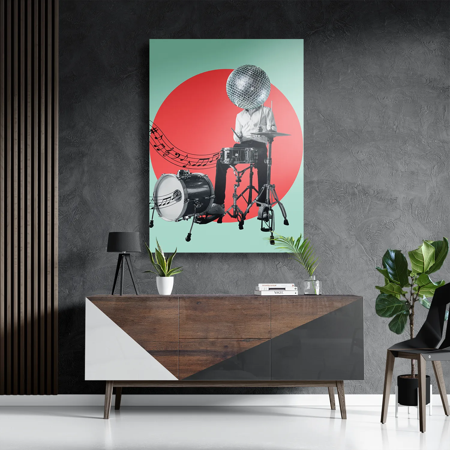 Schilderij Drummen Als Een Baas Rechthoek Verticaal Template DB 50 70 Verticaal Muziek 9 3