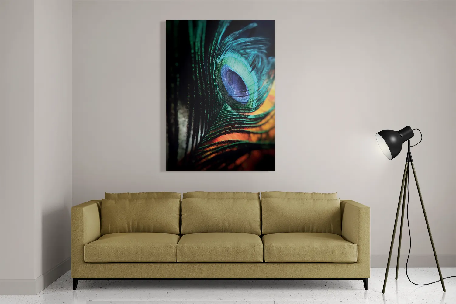 Schilderij Een veer van de Pauw Rechthoek Verticaal Template DB 50 70 Verticaal Natuur 11 2