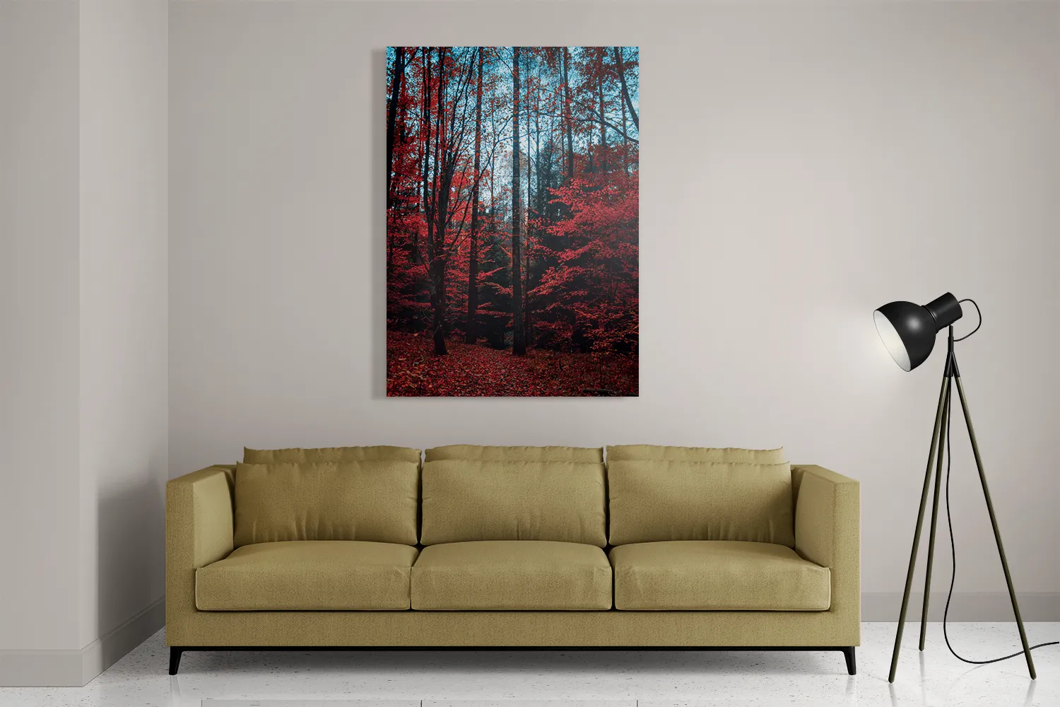 Schilderij Het rode bos Rechthoek Verticaal Template DB 50 70 Verticaal Natuur 12 2