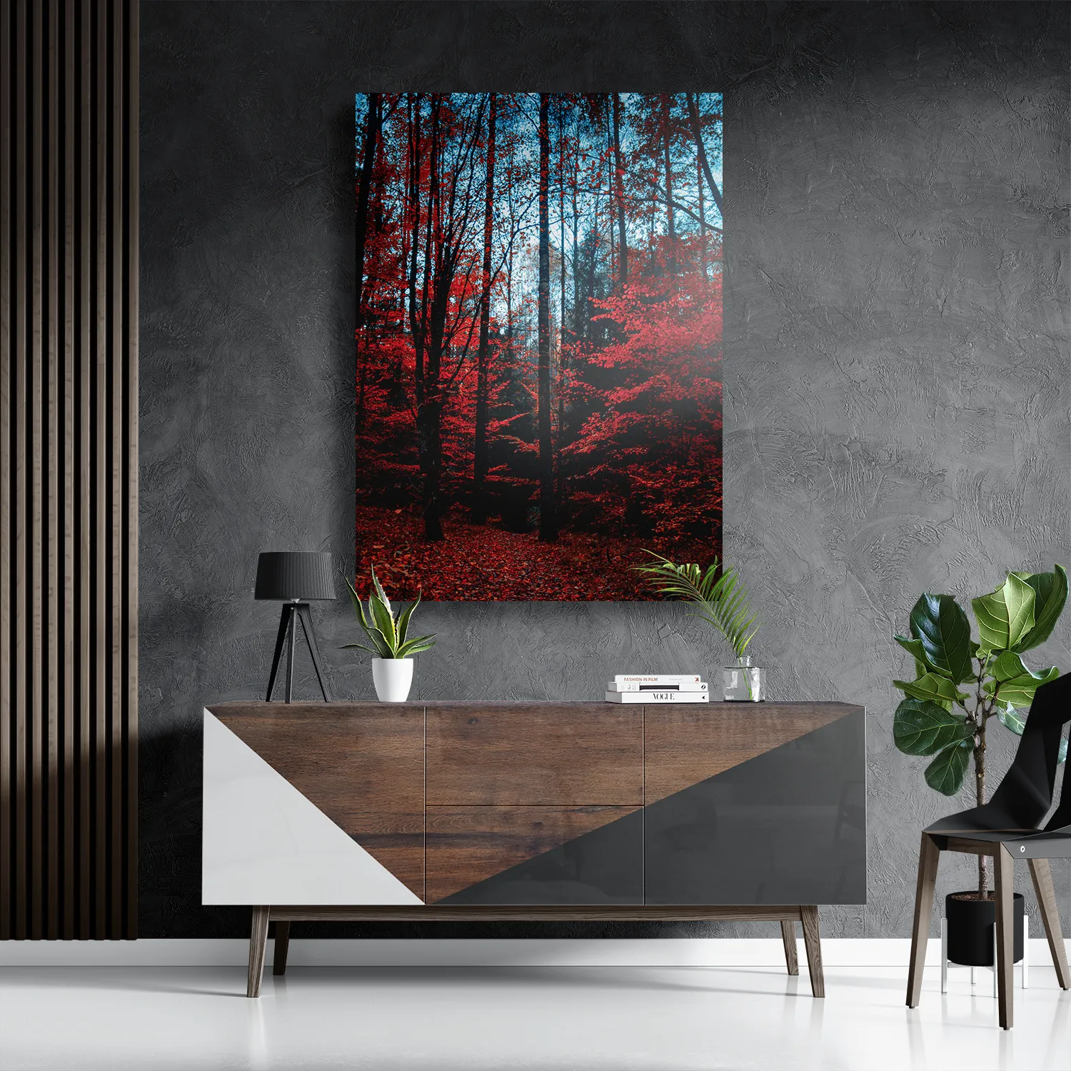 Schilderij Het rode bos Rechthoek Verticaal Template DB 50 70 Verticaal Natuur 12 3