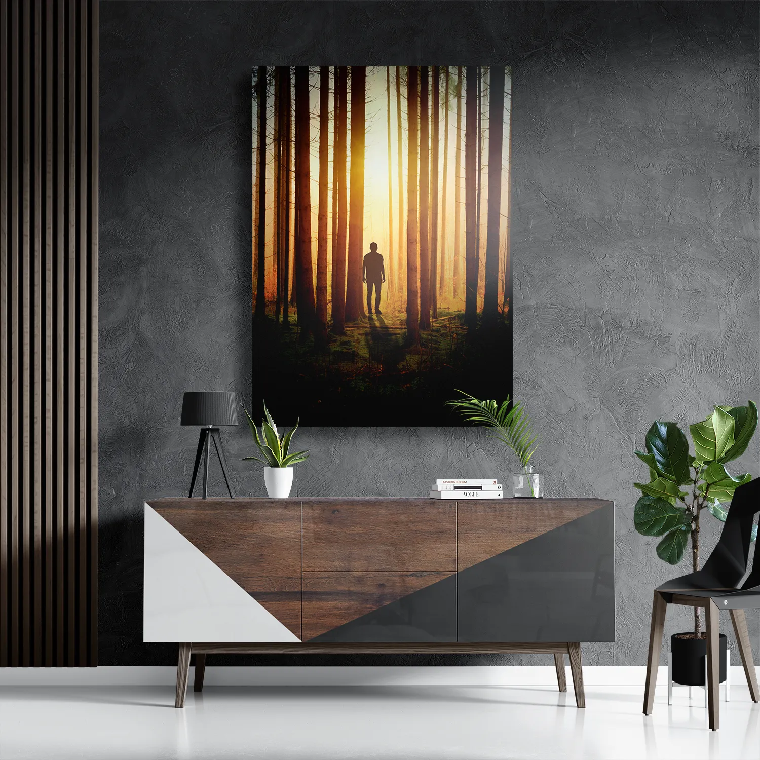 Schilderij De bomen door het bos Rechthoek Verticaal Template DB 50 70 Verticaal Natuur 19 3