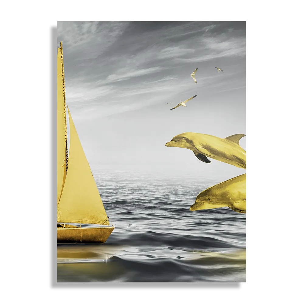 Schilderij Het gele bootje Rechthoek Verticaal Template DB 50 70 Verticaal Natuur 33 1